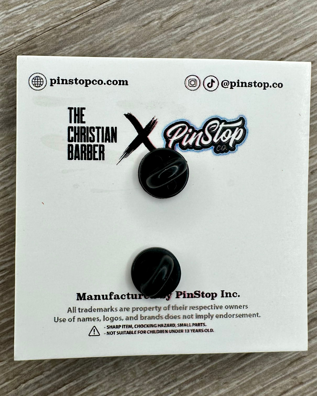 The Christian Barber x PinStop Co. Enamel Pin – Cross & Barber Pole Collab